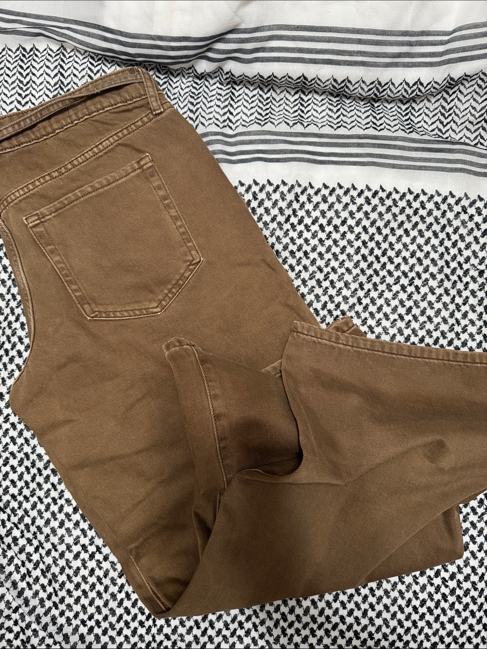 Wild Fable Brown Low-Waist Baggy Jeans with front tie